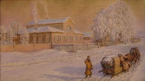 Ons huis in Ryabovo door Apollinari Mikhailovich Vasnetsov