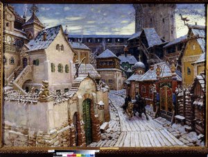 Een aankondiging. Een ochtend in het Kremlin van Moskou door Apollinari Mikhailovich Vasnetsov