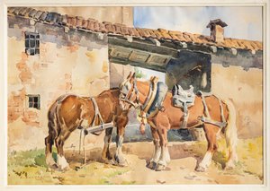 Paarden door Arcangelo Salvarani
