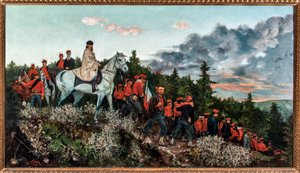 De Slag bij Mentana, gevochten op 3 november 1867 door Archimede Tranzi