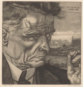 Portret van Paul van Alff door Arend Hendriks (signed by artist)