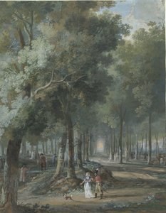 Wandelaars in een park