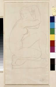 Naakt haar. Tekening door Aristide Maillol. Potlood op papier. Musee Cantini, Marseille