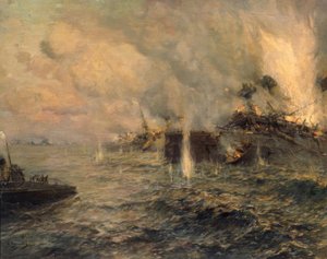 De Zeeslag bij Tsushima op 27 mei 1905 door Arkadi Afanassjewitsch Tschumakow