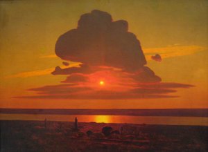 Russisch: "Rode zonsondergang " Rode zonsondergang aan de Dnjepr door Arkhip Kuindzhi