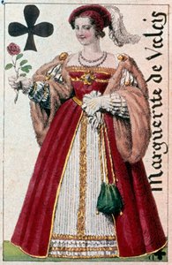 Voorstelling van Marguerite de Valois (1553-1615) bekend als Koningin Margot (detail) door Armand Gustave Houbigant