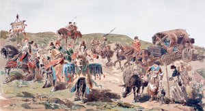 Een Wagen die met Begeleiding reist in de 15e Eeuw, 1886