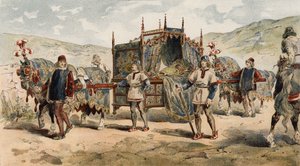 Draagstoel van een Kasteelvrouwe, Tijd van de Hertogen van Bourgondië, 15e Eeuw door Armand Jean Heins