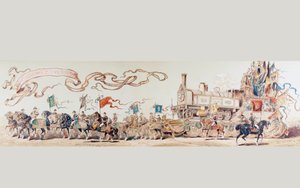 Afbeelding ter Viering van 50 Jaar Belgisch Spoorwegsysteem van 1835 tot 1885, 1886
