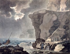 Landing van de samenzweerders in de Cadoudal-affaire bij de klif van Biville, 1771-1847 door Armand Jules Marie Heraclius de Polignac
