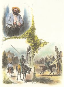 Illustratie door Armand-Louis-Henri Telory voor de kinderaanpassing van Don Quichot door Armand Louis Henri Telory