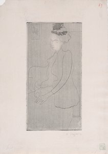 Zittende Vrouw met Gevederde Hoed ca. 1893 door Armand Séguin