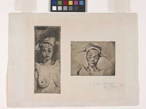 Naakt Met Handen Achter Haar Hoofd, Verticaal (Linker Afbeelding); Naakt Met Handen Achter Haar Hoofd, Horizontaal (Rechter Afbeelding) door Armand Séguin