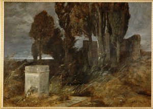 Heiligtum des Herakles - Heiligdom van Hercules ... (schilderij op doek) door Arnold Böcklin