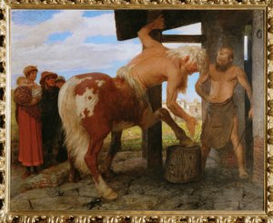 Kentaur in der Dorfschmiede - Centaur in de dorpssmederij ... door Arnold Böcklin