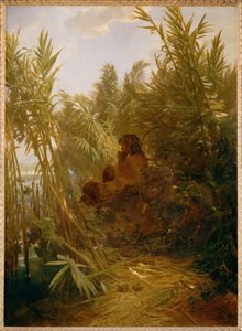 Pan im Schilf - Pan in het riet ... (schilderij op doek) door Arnold Böcklin