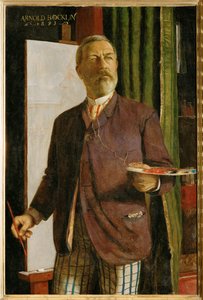 Selbstportrait im Studio - Zelfportret in zijn atelier ... (schilderij op doek) door Arnold Böcklin