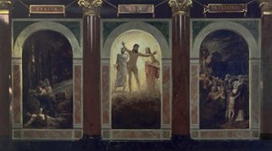 Fertur lux in tenebras (Ontwerp voor het Silezische Museum voor Schone Kunsten in Wrocław) door Arnold Böcklin