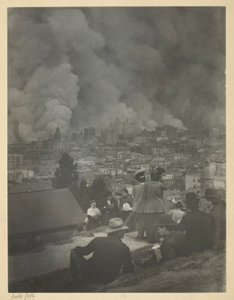 Aardbeving in San Francisco door Arnold Genthe