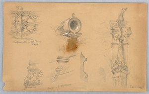 Architectonische schetsen in Caen door Arnold William Brunner