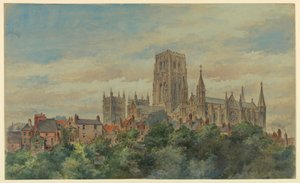 Tekening, Gezicht op de kathedraal van Durham, 1883