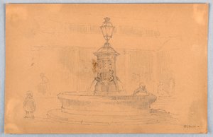 Fontein in Nevers door Arnold William Brunner
