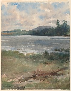 Landschap aan het meer door Arnold William Brunner