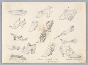 Schetsen van schoenen door Arnold William Brunner