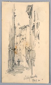 Straat in Villefranche door Arnold William Brunner