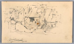 Villeneuve vanaf het oude kasteel door Arnold William Brunner