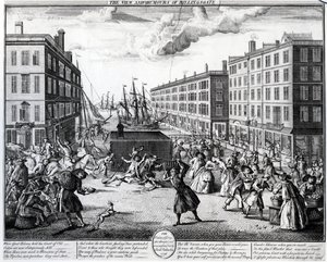 Het Uitzicht en de Humor van Billingsgate, 1736 door Arnold van Haecken