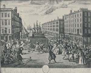 De humor van Billingsgate, 1736 door Arnoldus van Haecken