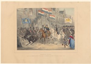 Intocht van koning Willem II te Leiden, 1841