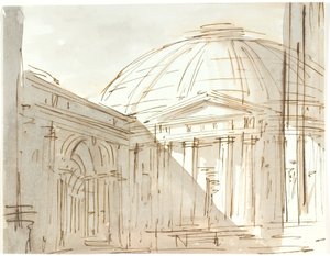 Een ronde constructie (Pantheon?)