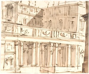 Paleis met colonnade