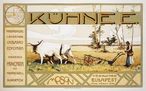 Reproductie van een poster die Kuhnee Landbouwfabrikanten adverteert, 1899
