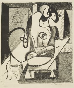 Schilder en model door Arshile Gorky