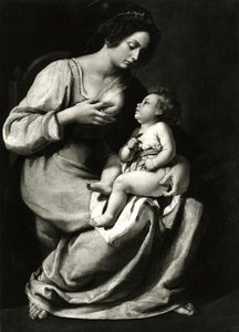 Madonna van de Kersen (b/w foto) door Artemisia Gentileschi