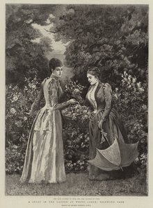 Een studie in de tuin bij White Lodge, Richmond Park (gravure)