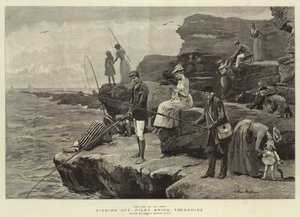 Vissen bij Filey Brigg, Yorkshire door Arthur (after) Hopkins