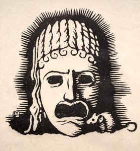 Grieks masker met muis door Arthur Allen Lewis