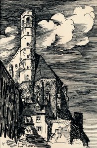 De Italiaanse Marienkirche, Wenen, ca. 1900 door Arthur Beresford Pite