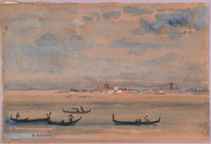 Gondels door Arthur Bowen Davies