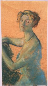 Vrouw met Oranje Achtergrond uit A.B. Davies boek, editie -25, 50