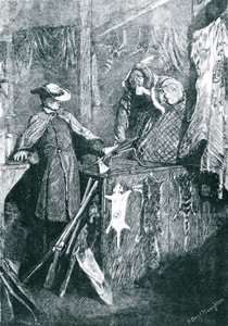 Ruilhandel met de Indianen in de Westelijke Staten van Amerika, gegraveerd door Joseph Swain (1820-1909) 1871