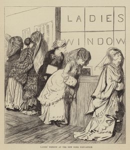 Damesvenster bij het postkantoor van New York door Arthur Boyd Houghton