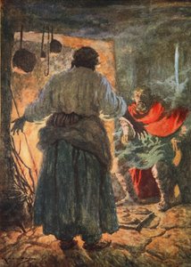 Alfred wordt berispt voor het verbranden van de taarten door Arthur C. (after) Michael