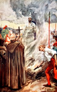 De verbranding van John Huss, 6 juli 1415, 1913 door Arthur C Michael