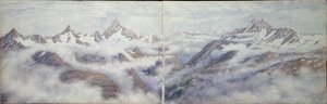 Uitzicht vanaf de Breithorn door Arthur Cust