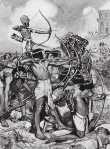 Thothmes III valt de Syriërs aan, XVIIIe Dynastie door Arthur David (after) McCormick